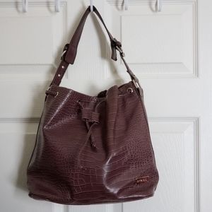 Satya Paul Large Signature Croc Print Bucket Bag